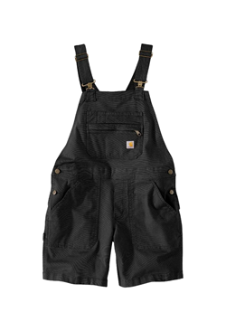 CARHARTT RELAXED FIT CANVAS SALOPETTE SHORTALL BLACK
